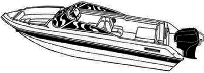 V HULL RUNABOUTS WITH WINDSHIELD & HAND or BOW RAILS (Including Eurostyle) (CARVER COVERS) 90" 17' 6" V Hull O/B 8"